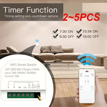 Tuya Wifi Mini Smart Switch 2 банды 100-240 В Таймер Переключает контроллер Умный Дом Smart Life Работает с Alexa Home