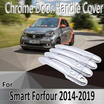 Для Smart Forfour Mercedes W454 2009 ~ 2019 Наклейки для укладки, украшение, Хромированная дверная ручка, крышка, ремонт автомобильных аксессуаров