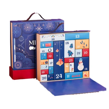 Индивидуальный продукт, Шоколадный календарь с 24 сетками, Адвент-коробки, бумажный косметический Адвент-календарь, Картонная упаковка X