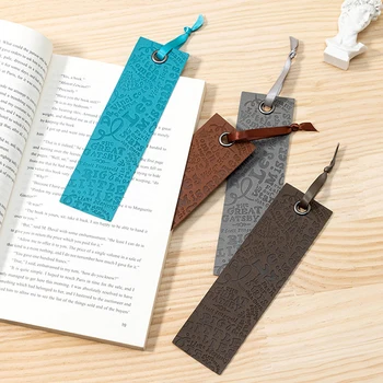 Кожаные закладки с английской печатью ручной работы для книги Мини-маркер угловой страницы Закладка из натуральной кожи для читателя Подарок учителю