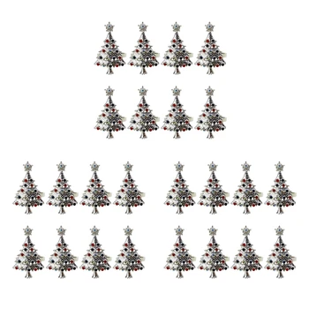 Набор из 24 колец для салфеток в виде рождественской елки, для свадьбы, Дня благодарения, семейных посиделок, вечеринки по случаю дня рождения (серебристый)