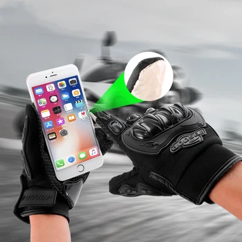 Перчатки для езды на мотоцикле с полным пальцем, Ветрозащитные мужские перчатки с сенсорным экраном, защита от спорта на открытом воздухе, Аксессуары для гонок