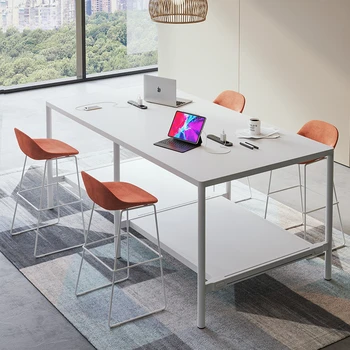 Рабочее место с комбинированным экраном для персонала, двухъярусный письменный стол, многофункциональная офисная мебель в стиле креатив и минимализм